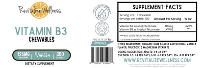 Vitamin B3 Chewables - 300 servings - Vanilla