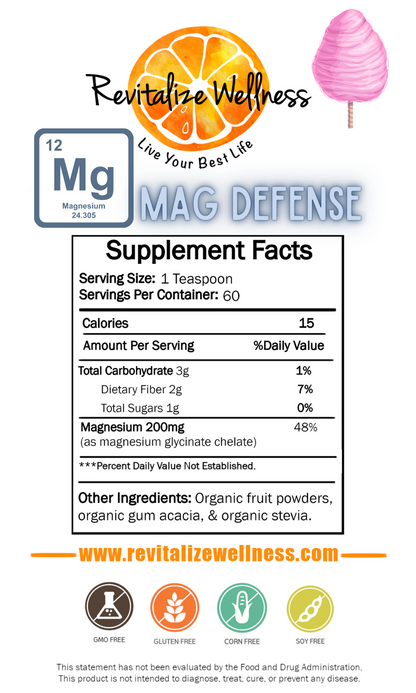 Mag Defense - Chelated Magnesium Glycinate 60 servings