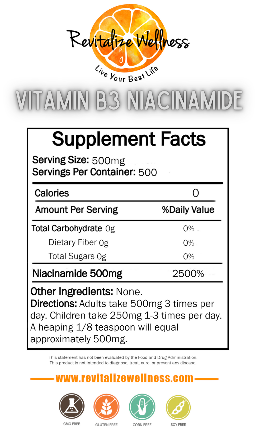 vitamin b3 niacinamide no flush powder