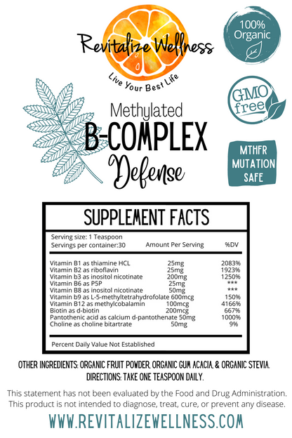 Methylated B-Complex Defense - 120 grams - Tropical Fruit
